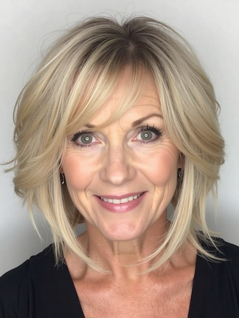 Hairstyles For Thin Fine Hair Over 60: The Messy Top Knot