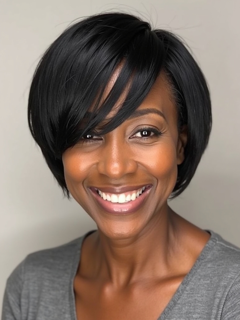 51 Stunning Short Haircuts for Black Women: Bangs Bob