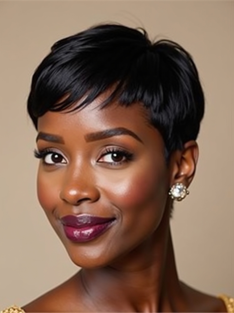Short Pixie Haircuts Black Women: The Pixie with Sideburns