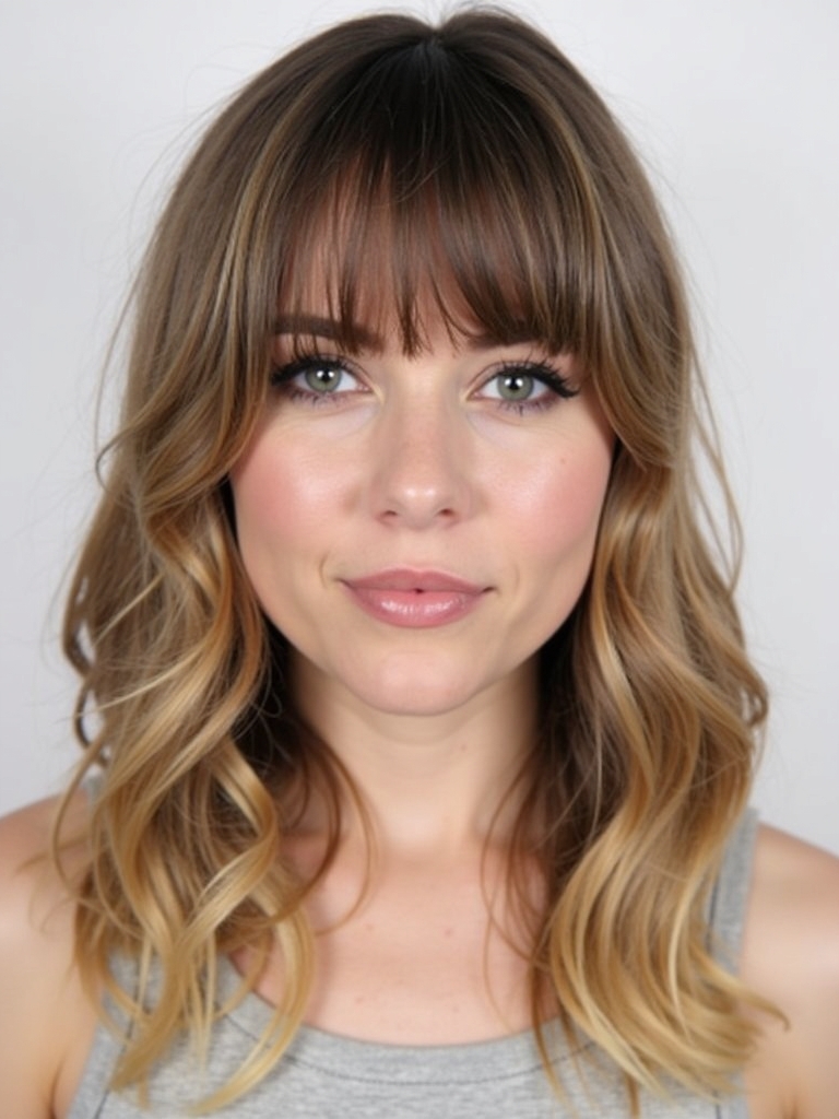 Face Framing Curtain Bangs with a Fishtail Braid