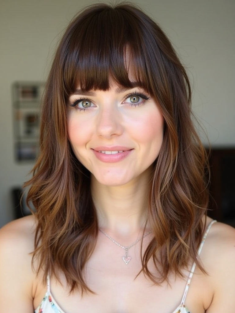 Face Framing Curtain Bangs with a Dutch Braid