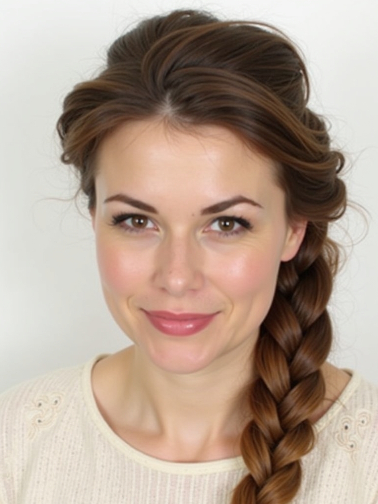 Face Framing Curtain Bangs with a Pompadour