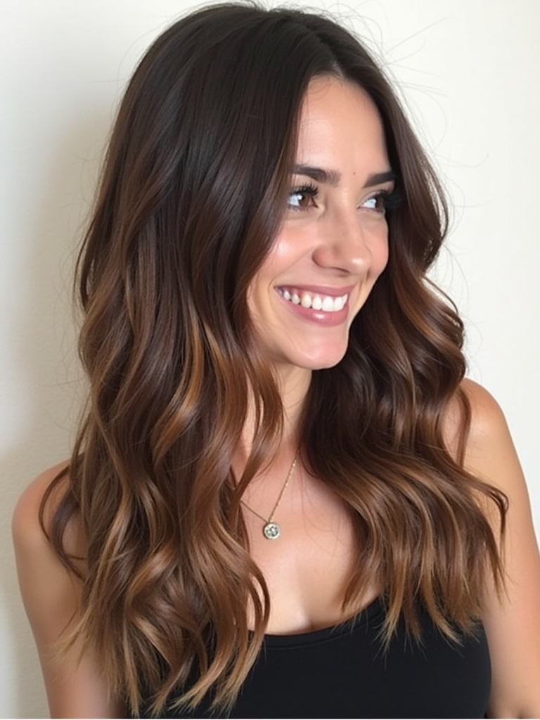 Hair Color Ideas For Brunettes: Dark Toffee Highlights