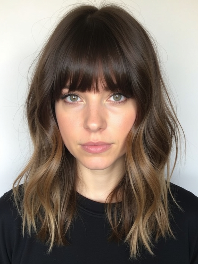 Face Framing Curtain Bangs with a Middle Part