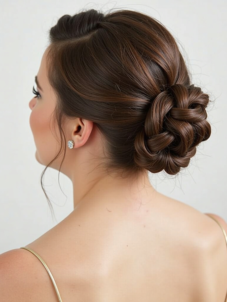 Braids Hair Styles Updo: Side Swept Braid Updo