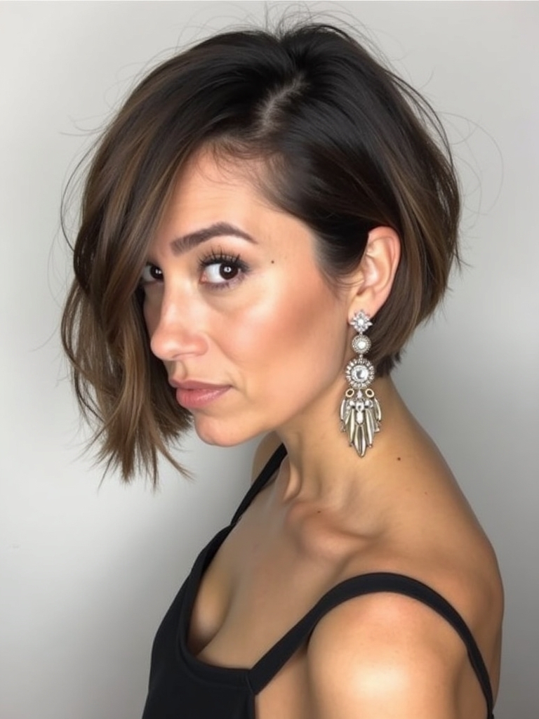 Angled Bob Haircut With Headband