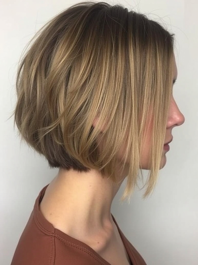 Angled Bob Haircut With a Beret