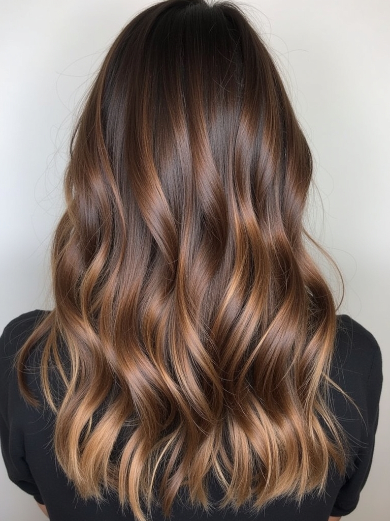 Fall Brown Hair with Cinnamon Spice Balayage