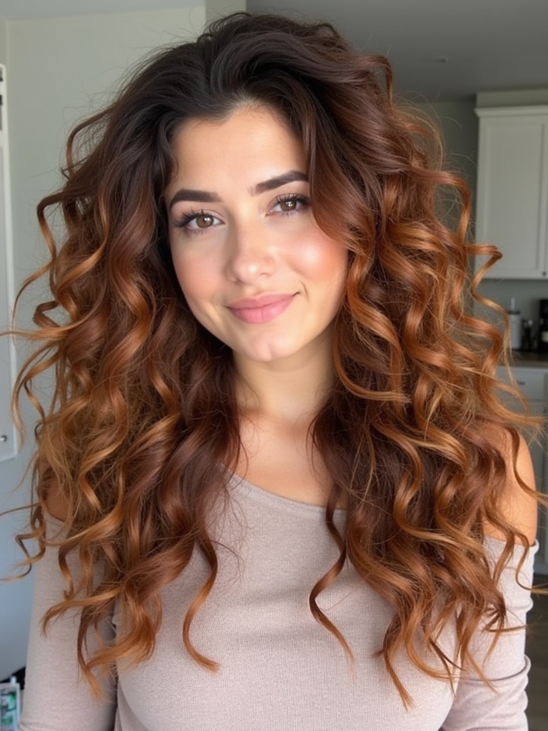 Caramel Balayage Beachy Waves