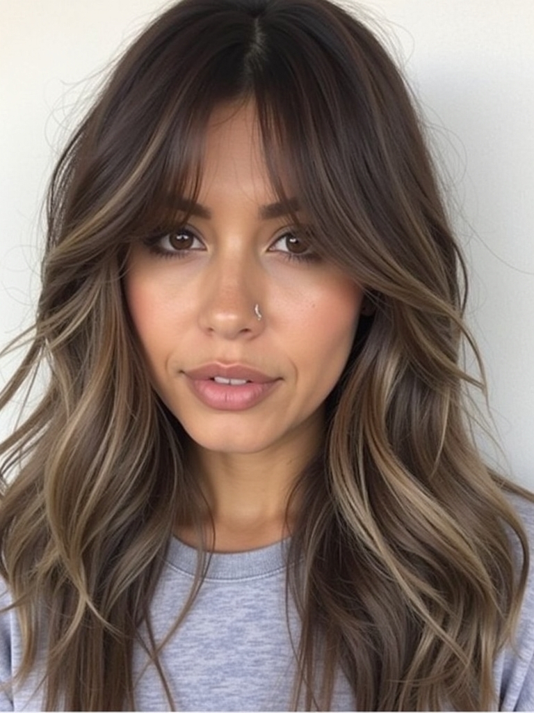 Cool Tone Brown Hair with Muted Balayage