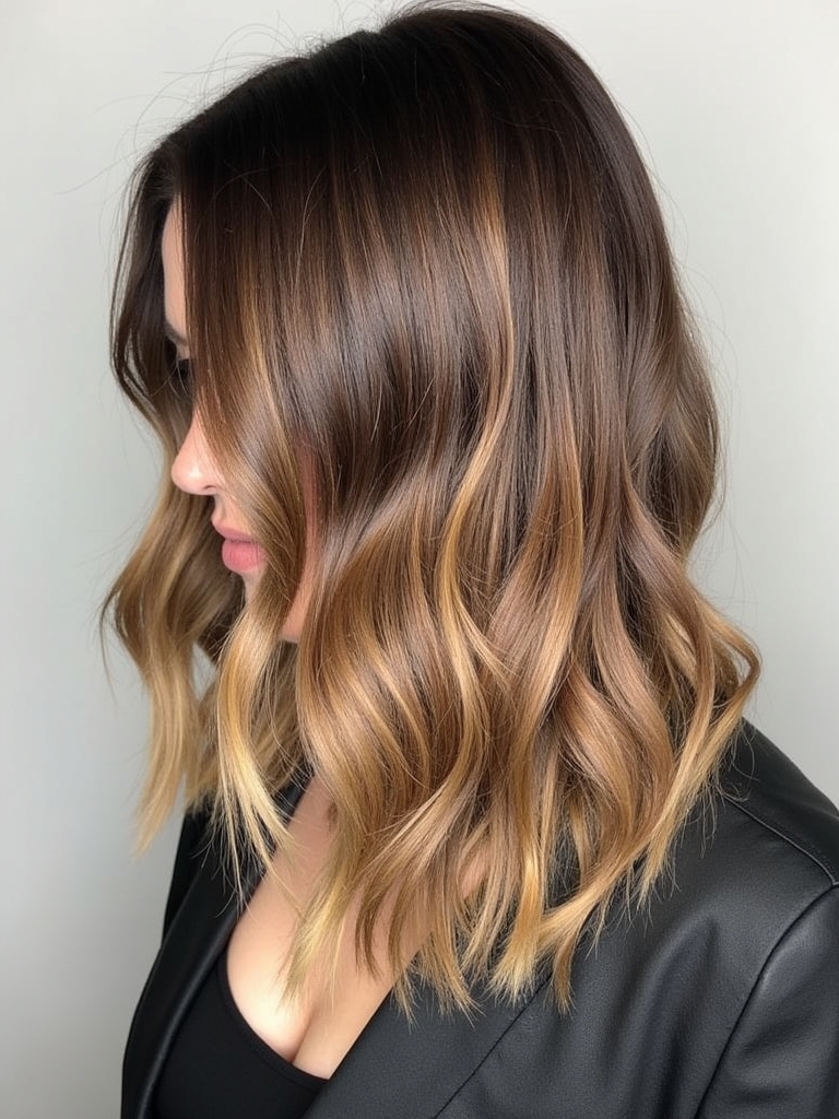 Deep Honey Brown Balayage