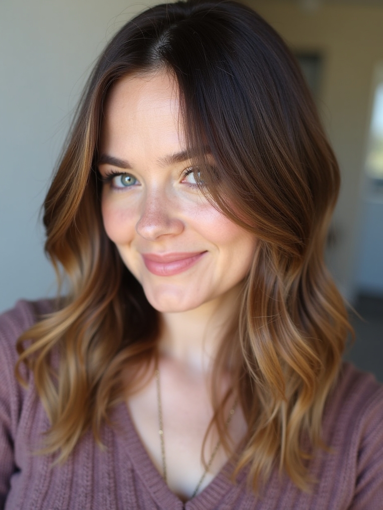 Cool Tone Brown Hair with Ash Blonde Tips