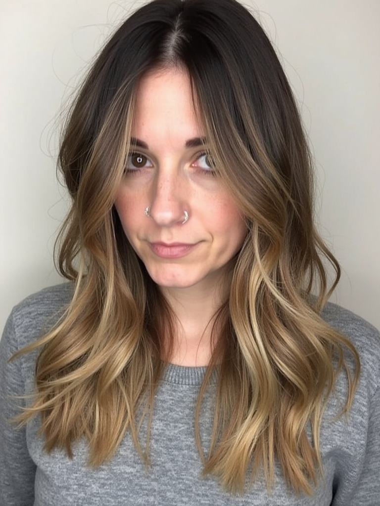 Cool Tone Brown Hair with Dimensional Lowlights