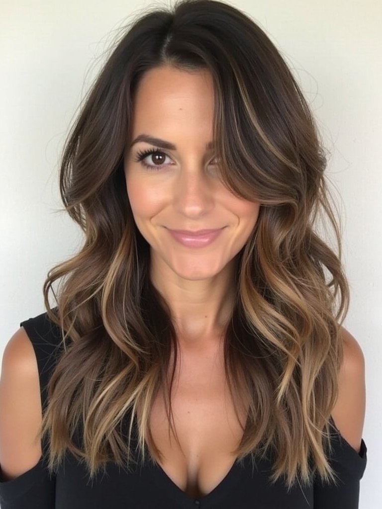 Cool Tone Brown Hair with Dip Dye Ends