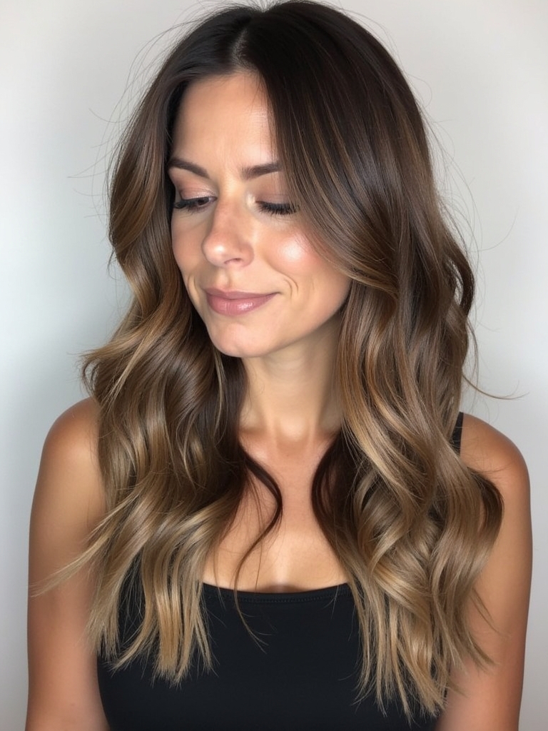 Cool Tone Brown Hair with Low Maintenance Highlights