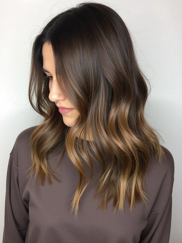 Cool Tone Brown Hair with Hidden Highlights