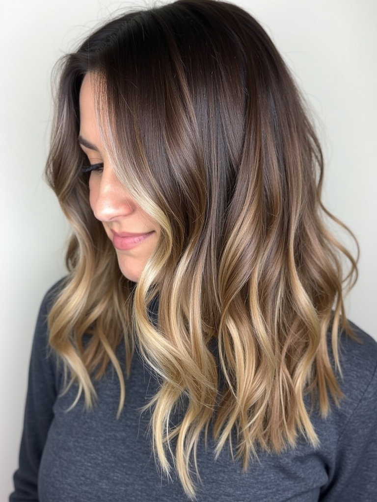 Cool Tone Brown Hair with Shadow Roots