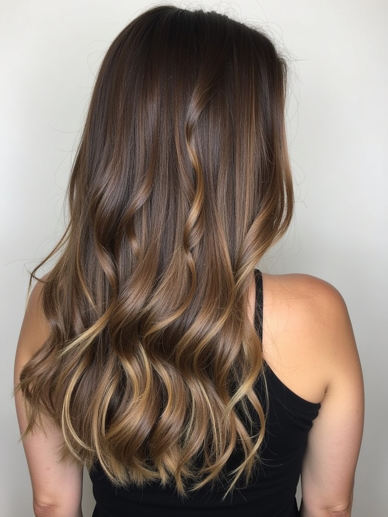 Icy Cool Tone Brown Hair with Root Smudge