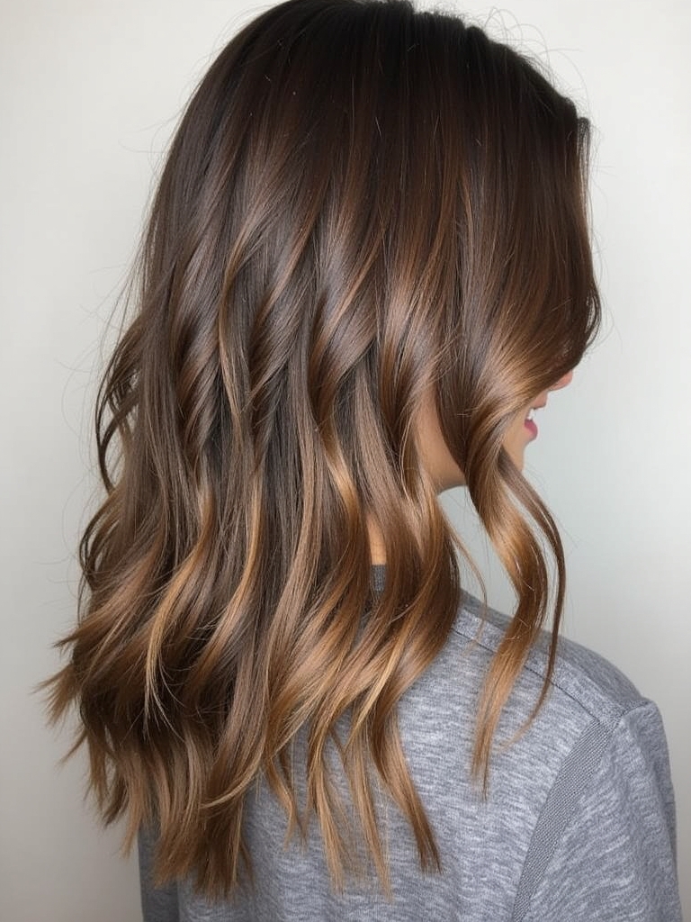 Cool Tone Brown Hair with Face-Framing Highlights