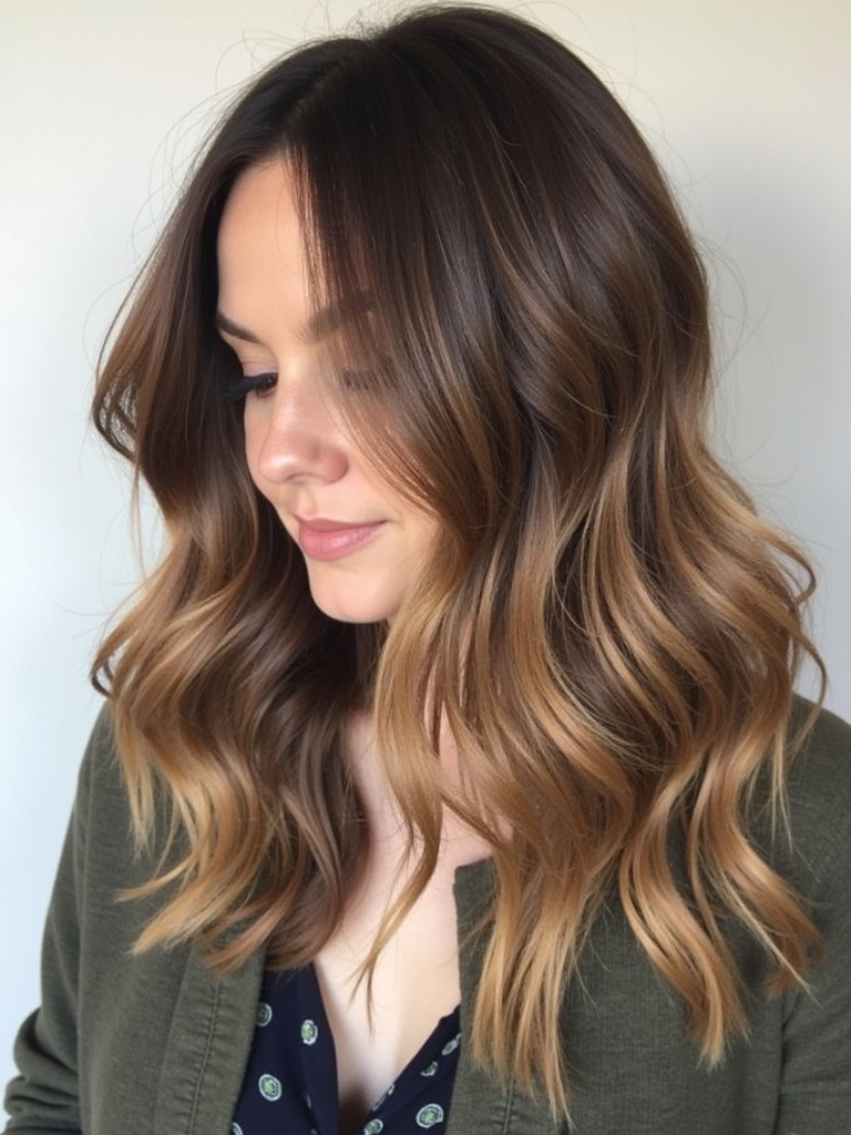Cool Tone Brown Hair with Lowlights