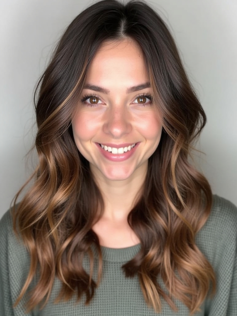 Cool Tone Brown Hair with Silver Highlights