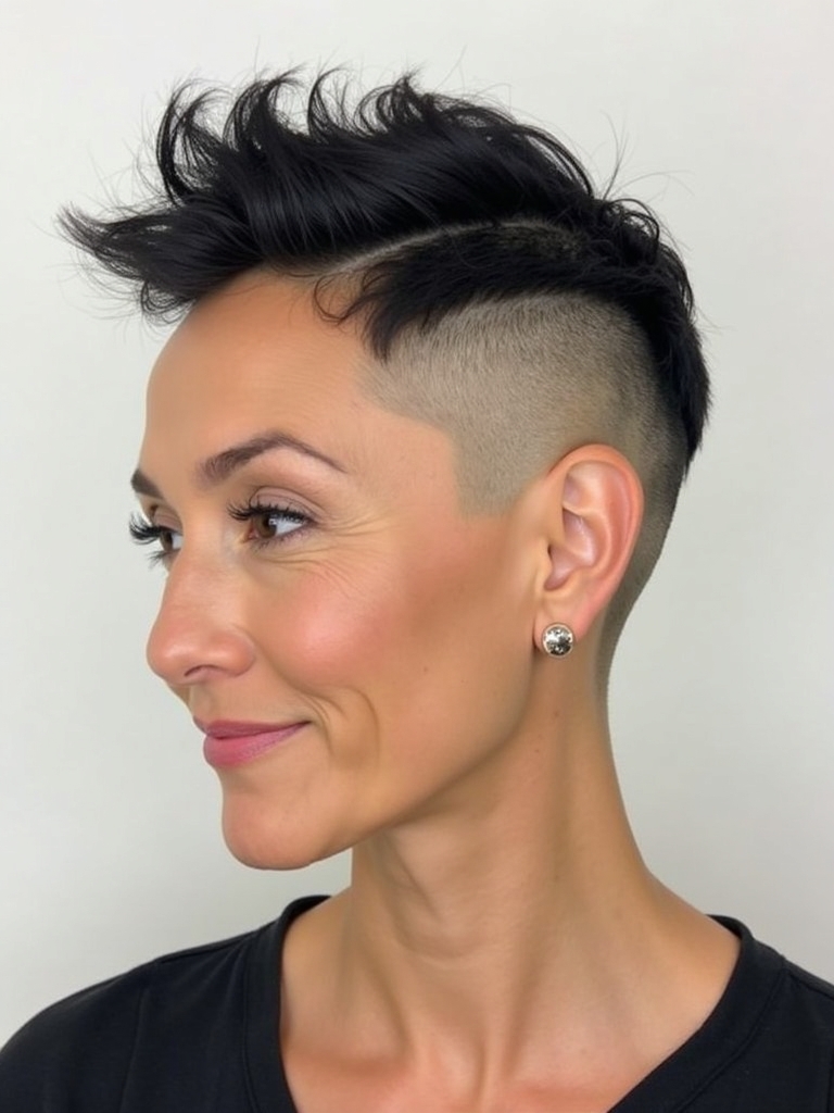 51 Stunning Short Haircuts for Black Women: Shaved Nape with Long Top