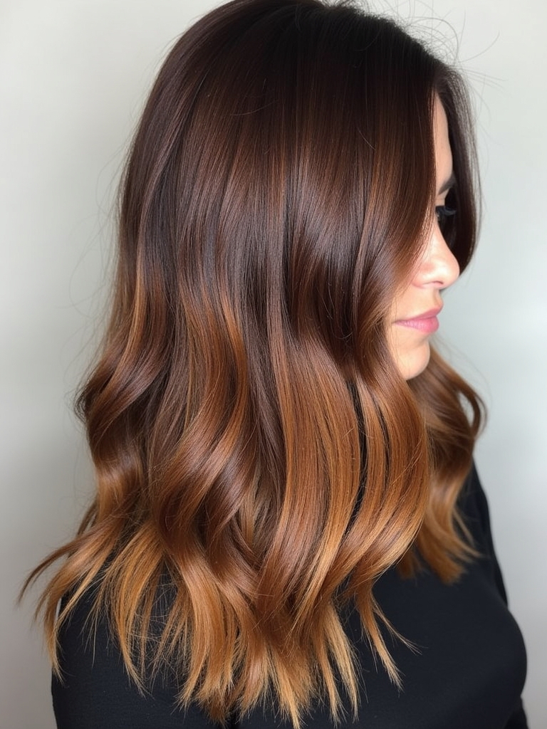 Fiery Honey Brown Balayage