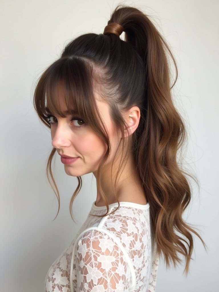 Face Framing Curtain Bangs with Ombre Hair