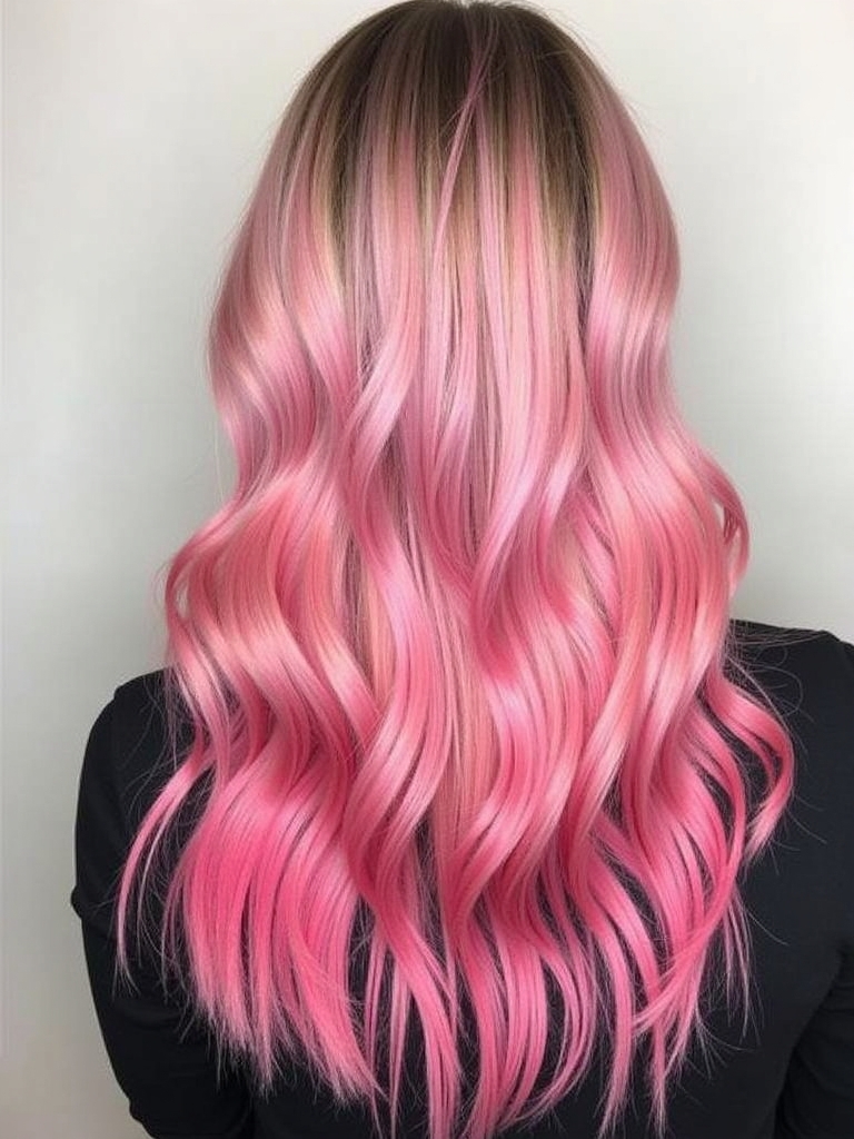 Pink and Peach Melt: 40 Pink Hair Color Ideas in the Back
