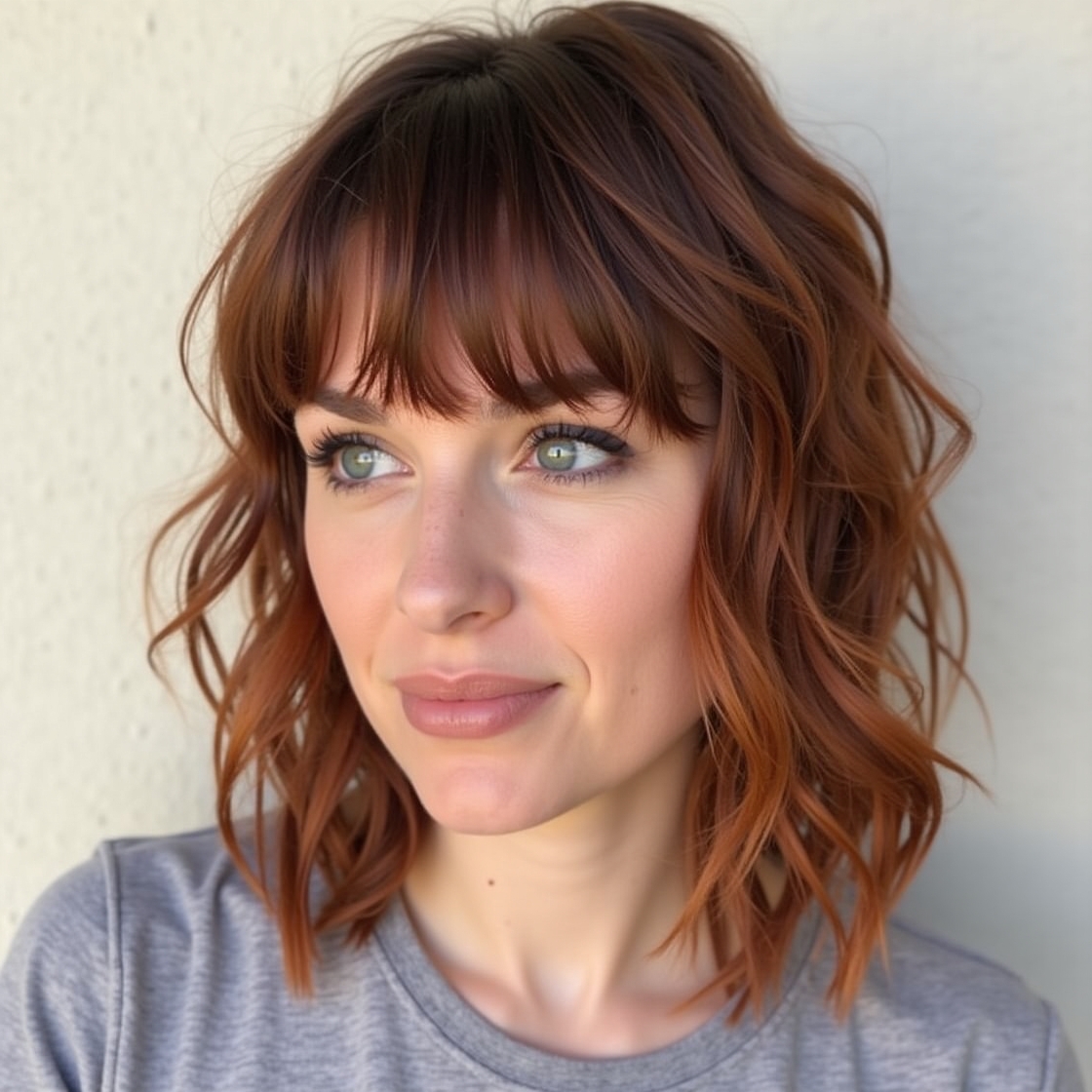 Chocolate Copper Blunt Bob