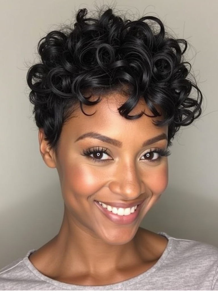 51 Stunning Short Haircuts for Black Women: Pixie with Long Bangs