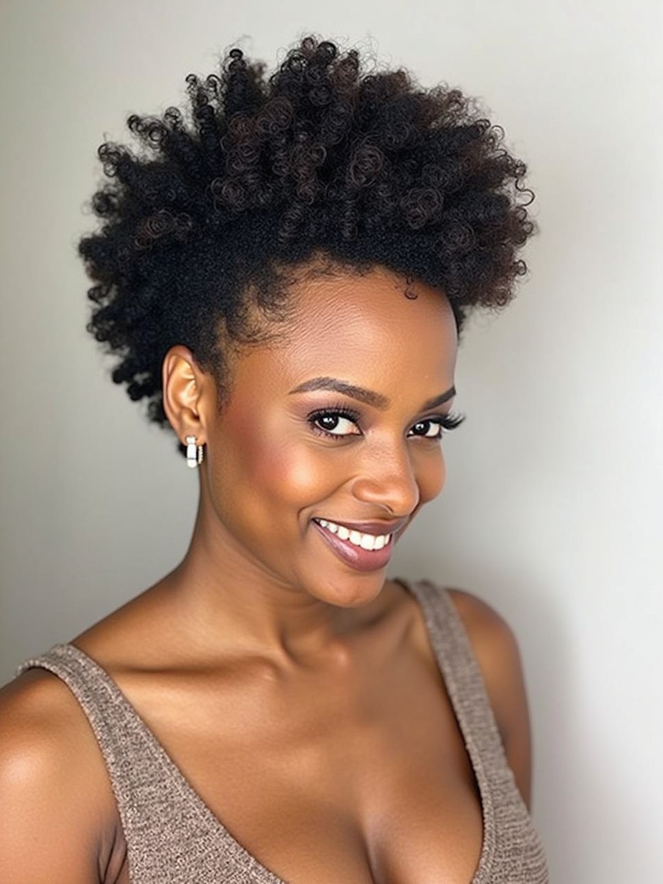 51 Stunning Short Haircuts for Black Women: Curly Afro with Shape Up