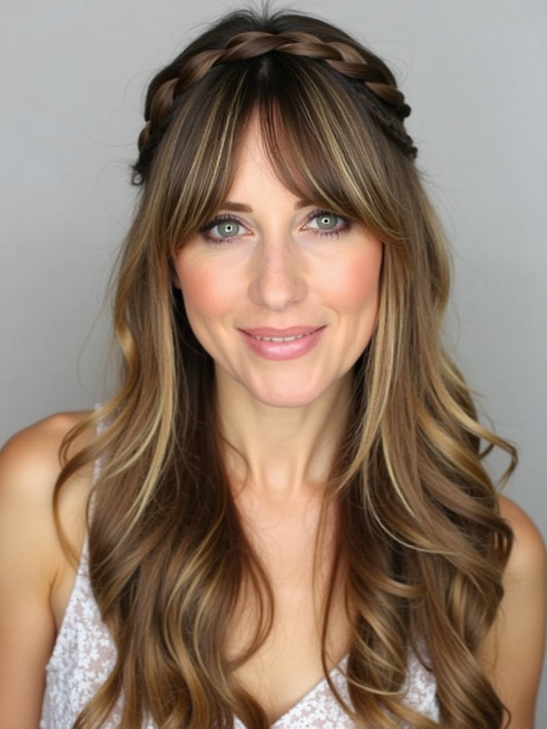 Face Framing Curtain Bangs with Hats