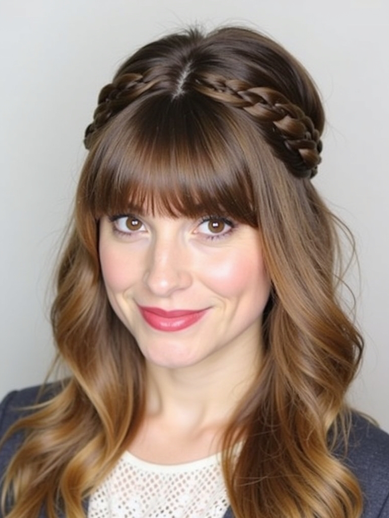 Face Framing Curtain Bangs with Buns