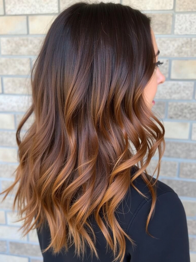Fall Brown Hair with Autumn Leaf Ribbons