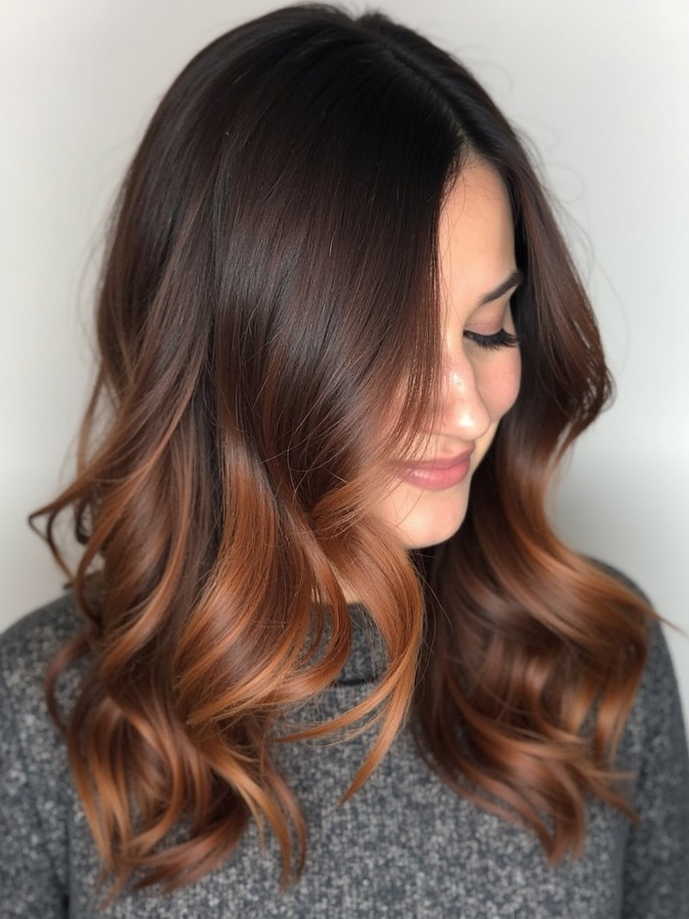 Blended Copper Highlights: 51 Captivating Copper Hair Color Ideas