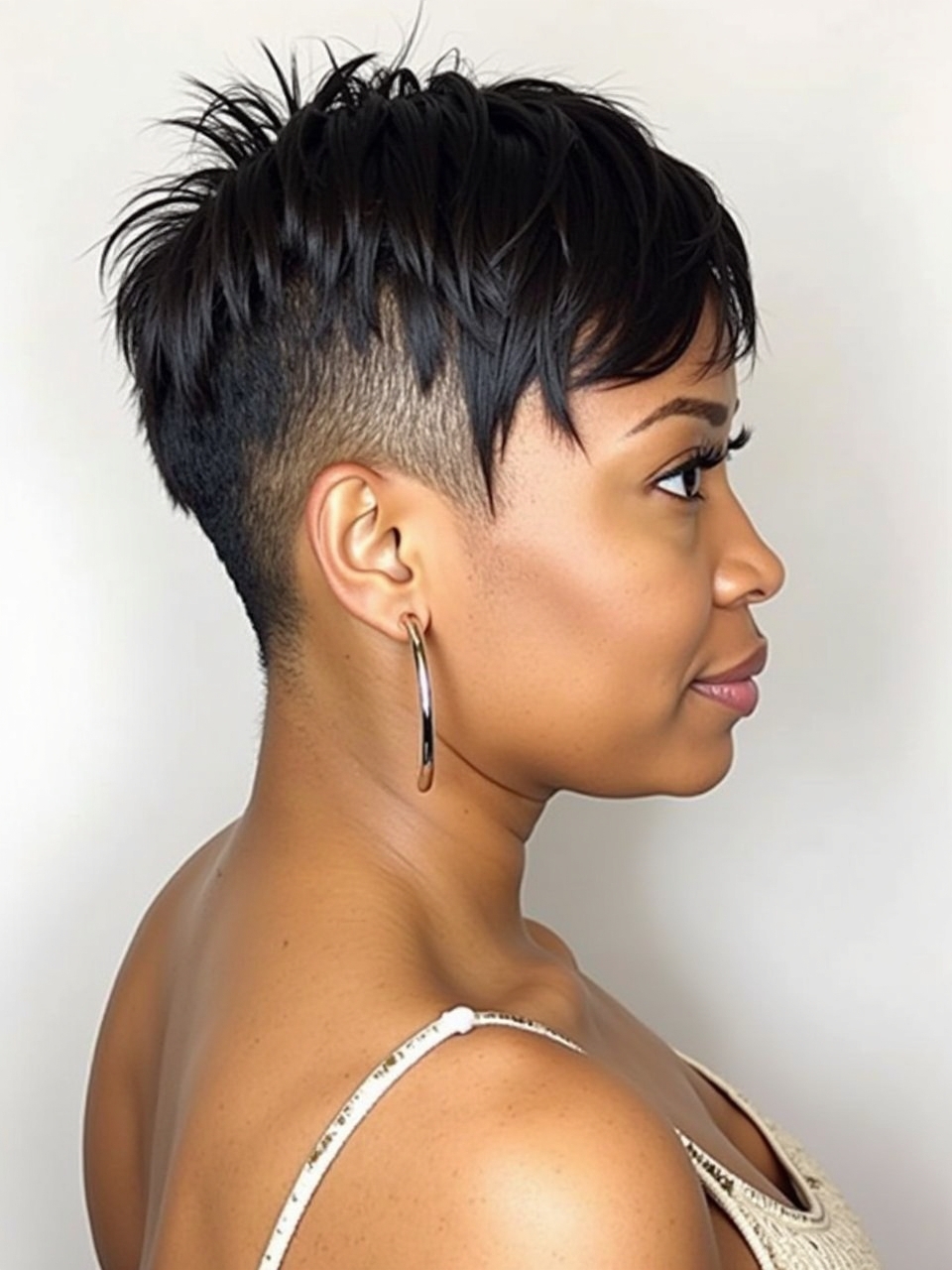 51 Stunning Short Haircuts for Black Women: Shaved Sides with Textured Top