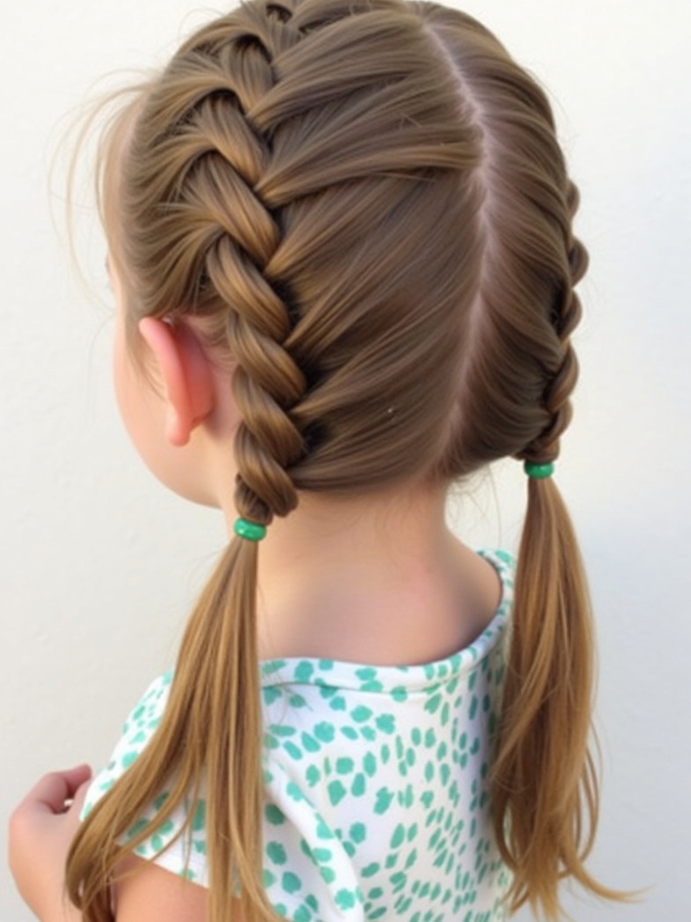 Hairstyles For School: Double Braided Pigtails