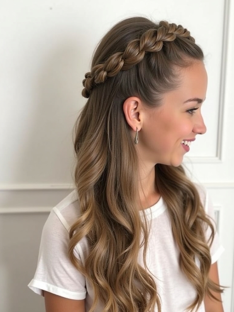 Hairstyles For School: Half-Up Fishtail Braid