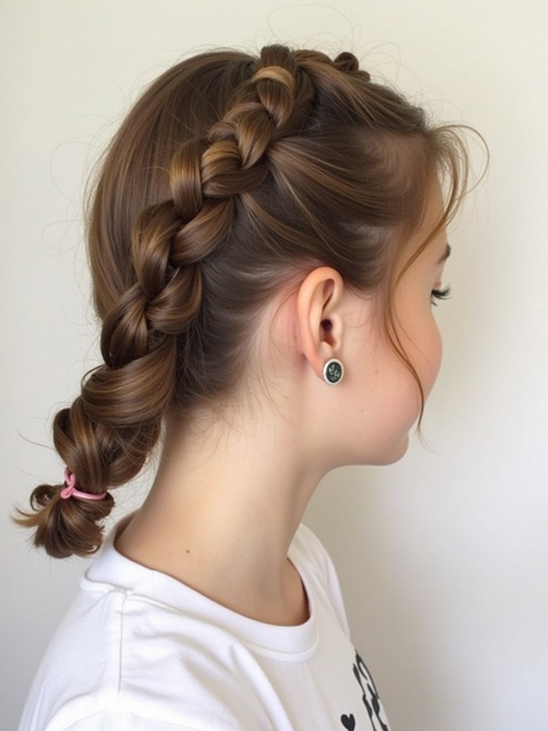 Hairstyles For School: Half-Up Braided Crown