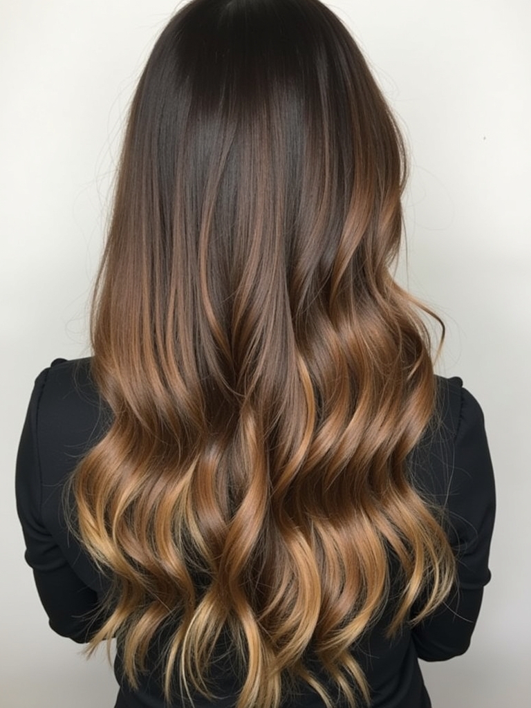 Honey Brown Balayage with Lowlights