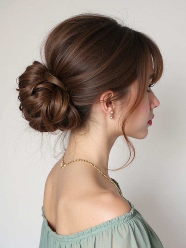 Face Framing Curtain Bangs with a Deep Parted Fringe