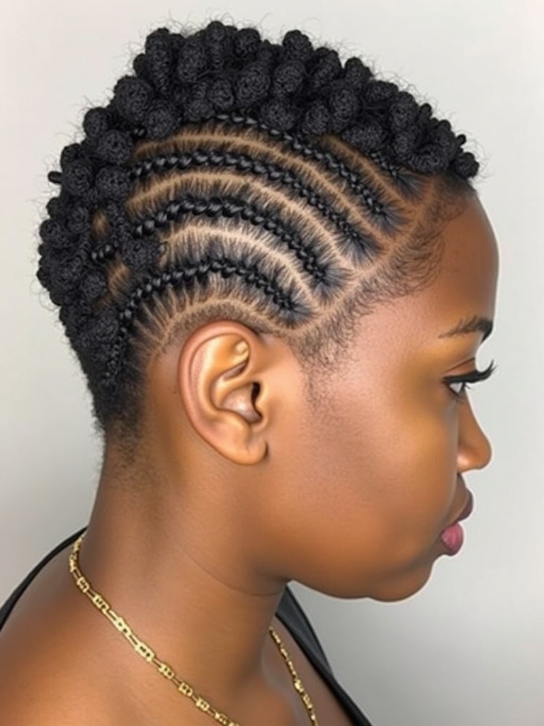 51 Stunning Short Haircuts for Black Women: Braided Pixie