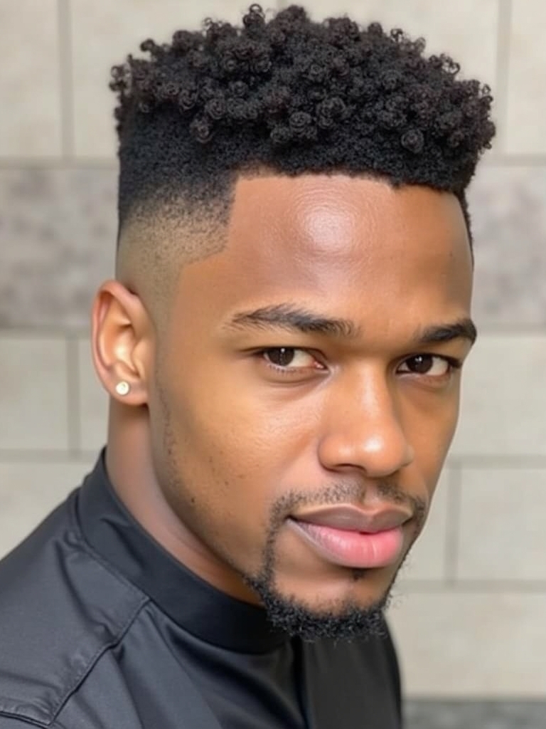 Men's Short Curly Hairstyles: Layered Curly Crop