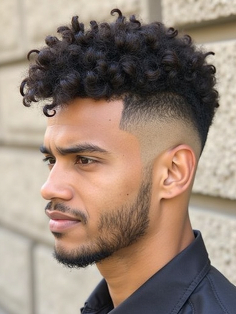 Men's Short Curly Hairstyles: Brushed Up Curls