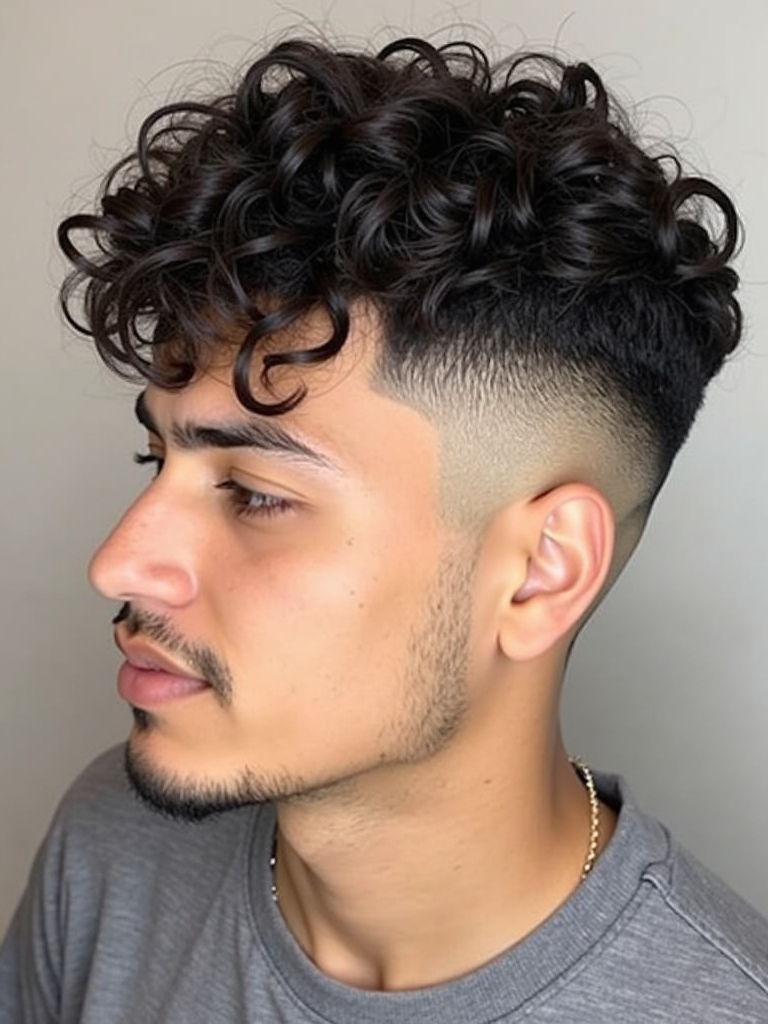 Men's Short Curly Hairstyles: Wet Look Curls