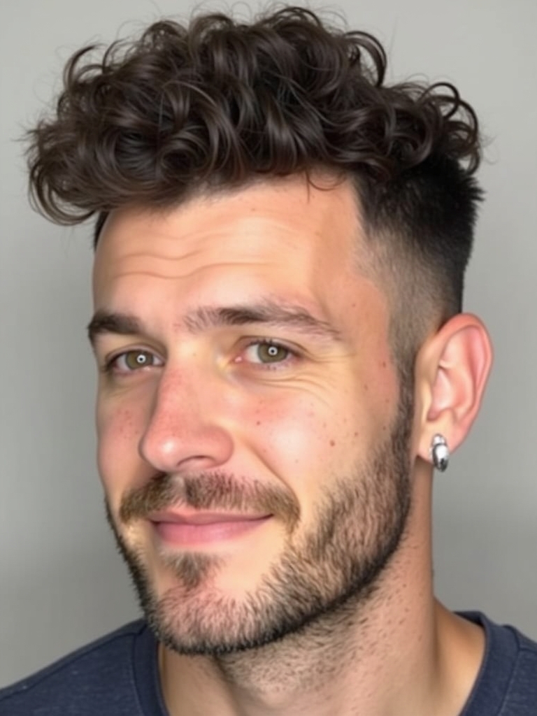 Men's Short Curly Hairstyles: The Curly Quiff