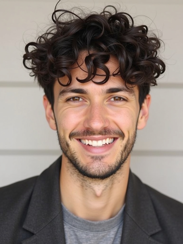 Men's Short Curly Hairstyles: Textured Crop with Subtle Fade