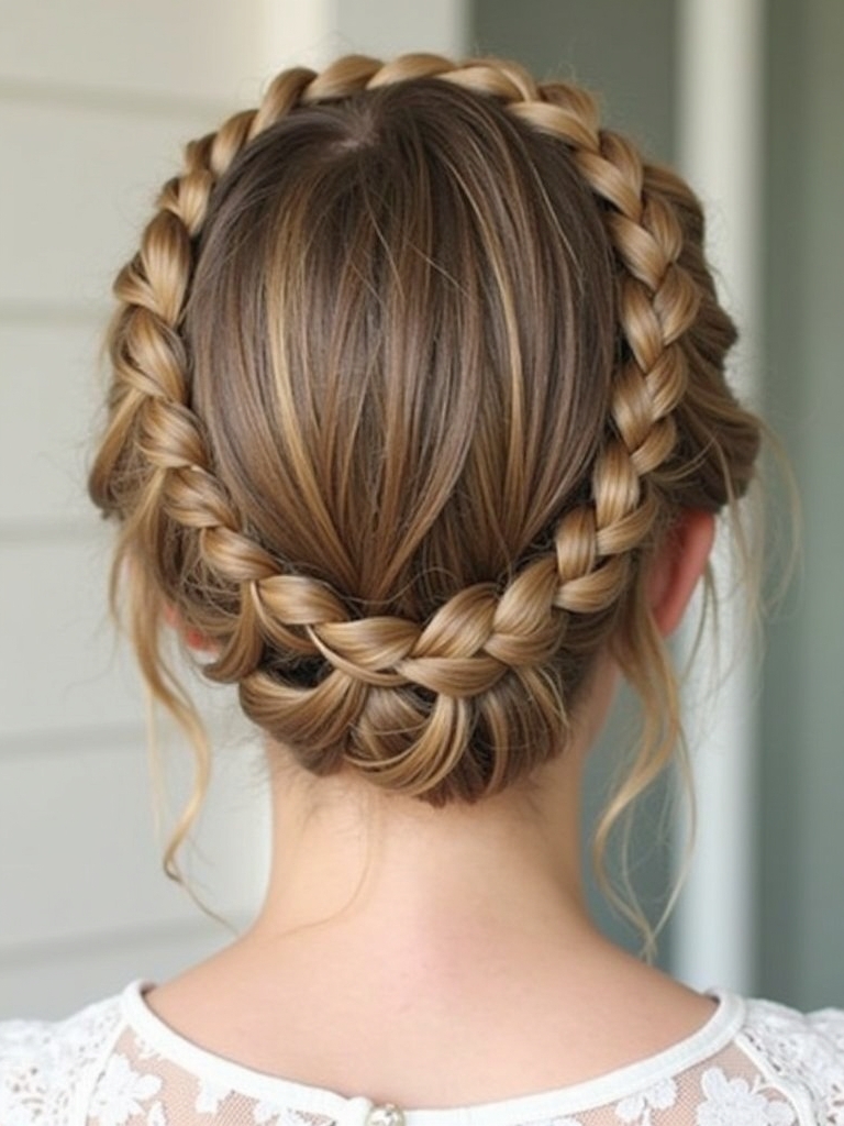 Braids Hair Styles Updo: Romantic Braid Updo