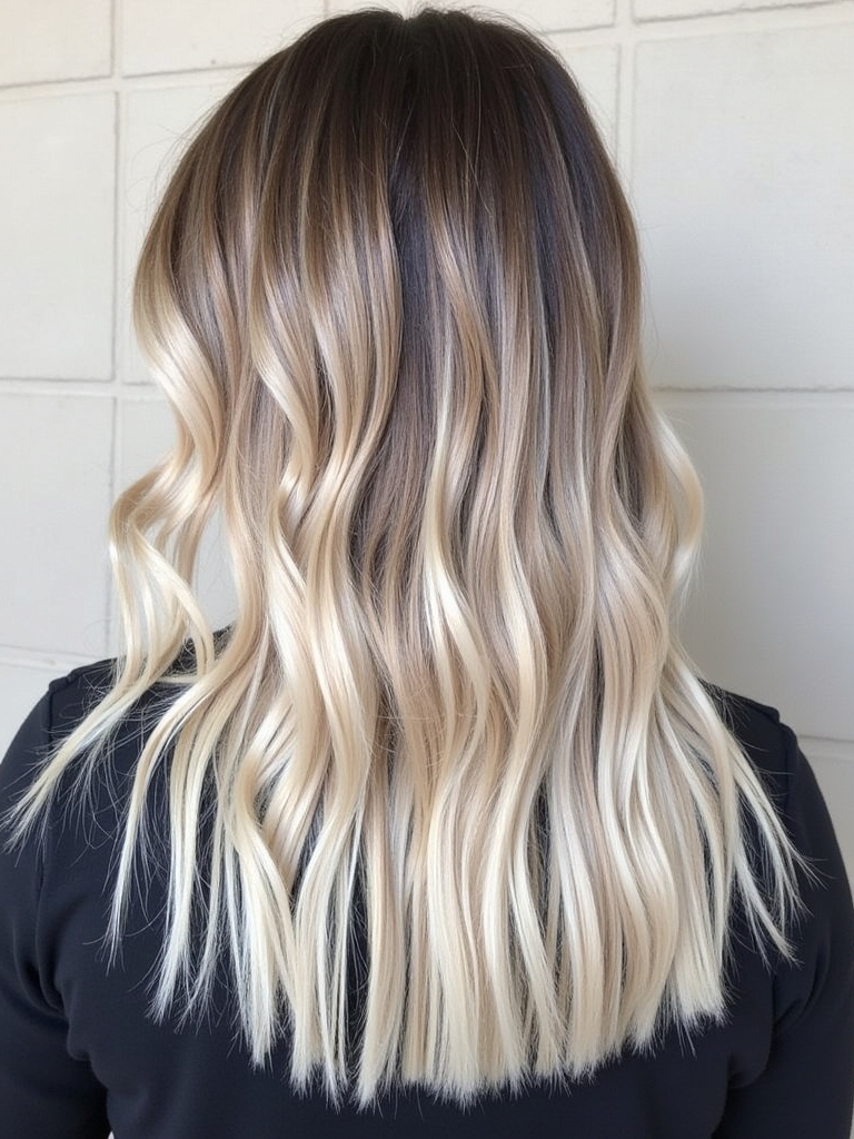 Long Layered Honey Brown Balayage with Soft Curls